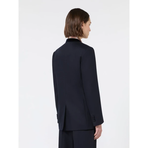 Max Mara Adagio Wool Cavalry Twill Blazer in Ultramarine | Blazers | Coveti