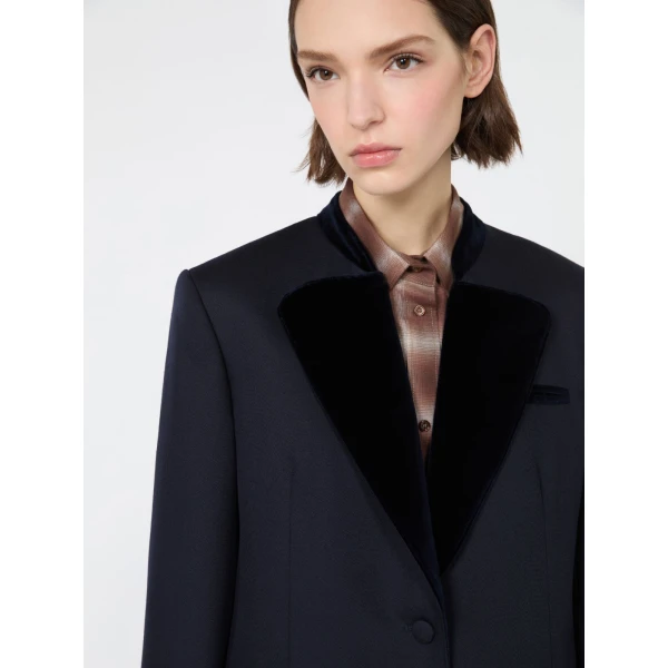 Max Mara Adagio Wool Cavalry Twill Blazer in Ultramarine | Blazers | Coveti