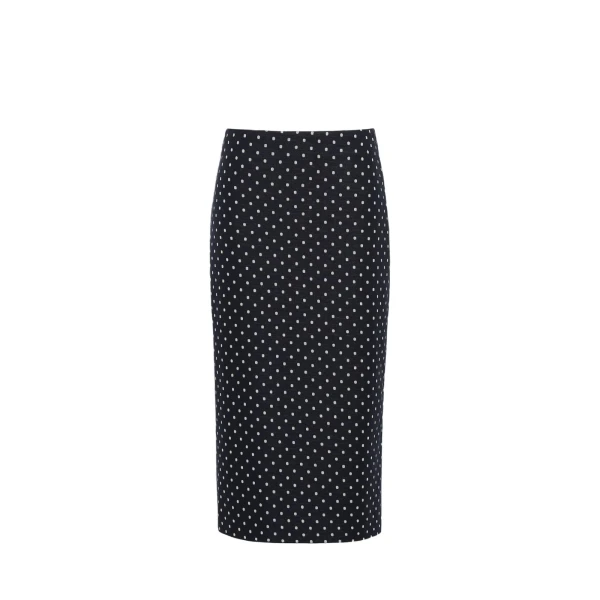 Adatti Polka Dot Jersey Midi Skirt in Ultramarine