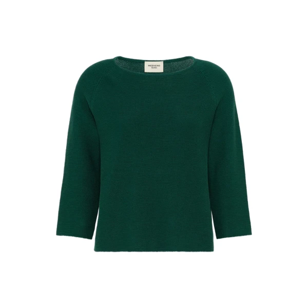 Addotto Cotton Links Stitch Jumper in Dark Green
