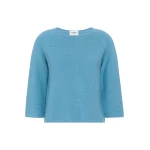 Max Mara Addotto Cotton Links Stitch Jumper in Light Blue | Sweaters | Coveti