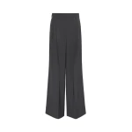 Max Mara Adelfi Wool Cloth Wide-Leg Trousers in Dark Grey | Wide leg pants | Coveti