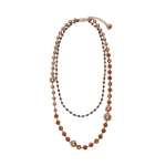 Max Mara Aderire Double Strand Beaded Necklace in Gold | Women | Coveti