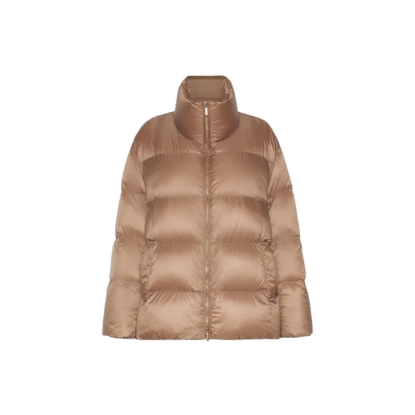 Adorato Roomy Water-Repellent Puffer Jacket in Camel