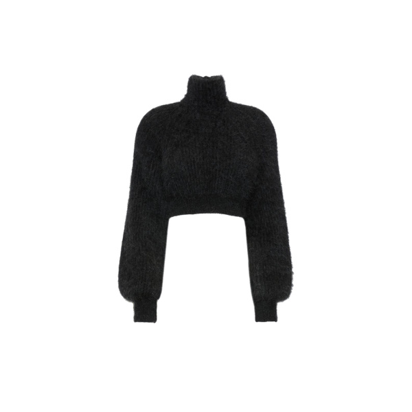 Max Mara Adorno Melange Mohair Yarn Jumper in Dark Grey | Sweaters | Coveti