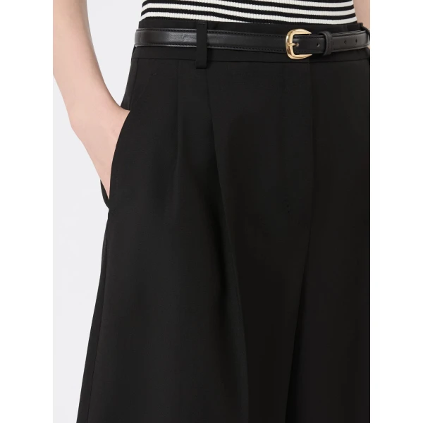 Max Mara Adorno Woollen Cloth Bermuda Shorts in Black | Shorts | Coveti