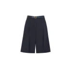 Max Mara Adorno Woollen Cloth Bermuda Shorts in Navy | Shorts | Coveti
