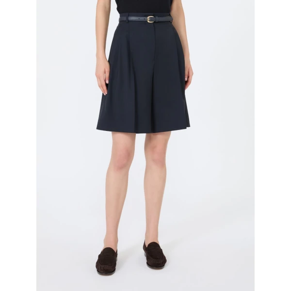 Max Mara Adorno Woollen Cloth Bermuda Shorts in Navy | Shorts | Coveti