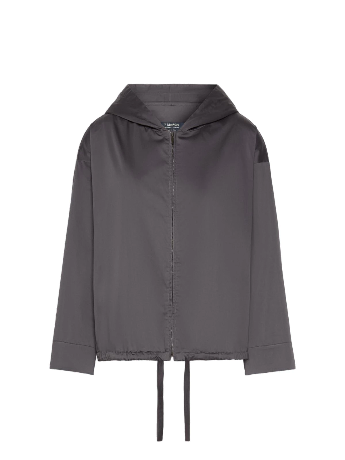 Max Mara Adua Hooded Cotton Satin Blouse in Dark Grey Max Mara Adua Hooded Cotton Satin Blouse in Dark Grey | Blouse | Coveti