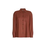Max Mara Aere Cashmere Foule Shirt in Brick Red | Shirts | Coveti