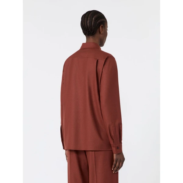 Max Mara Aere Cashmere Foule Shirt in Brick Red | Shirts | Coveti