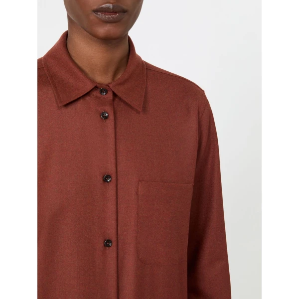 Max Mara Aere Cashmere Foule Shirt in Brick Red | Shirts | Coveti