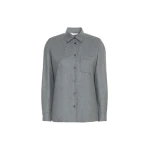 Max Mara Aere Cashmere Foule Shirt in Medium Grey | Shirts | Coveti