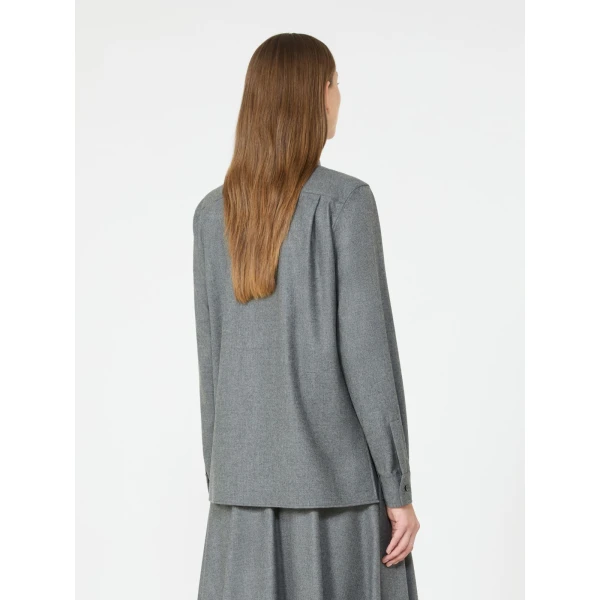 Max Mara Aere Cashmere Foule Shirt in Medium Grey | Shirts | Coveti