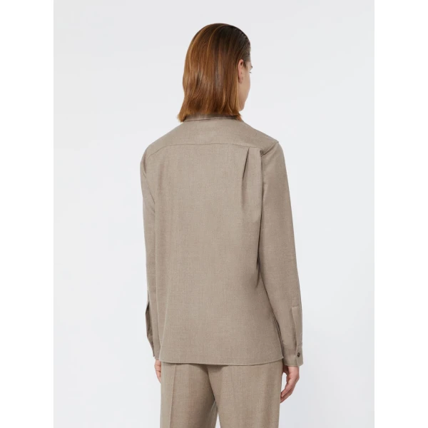 Max Mara Aere Cashmere Foule Shirt in Sand | Shirts | Coveti