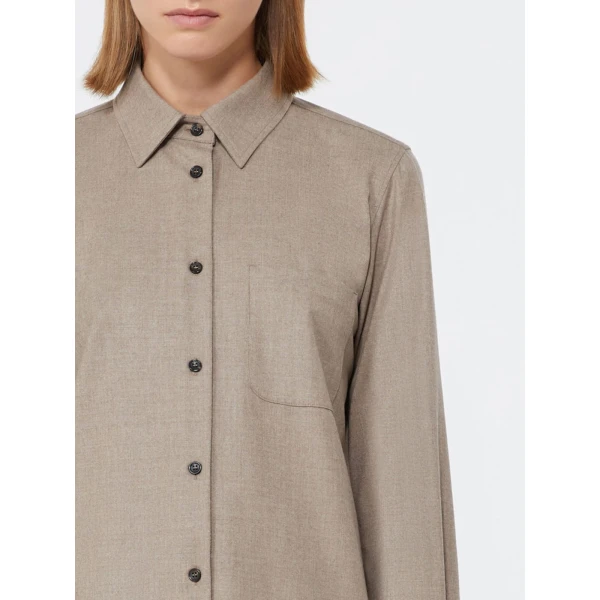 Max Mara Aere Cashmere Foule Shirt in Sand | Shirts | Coveti
