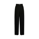 Max Mara Aere Wool Twill Wide-Leg Trousers in Black | Wide leg pants | Coveti