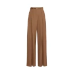 Max Mara Aere Wool Twill Wide-Leg Trousers in Tobacco | Wide leg pants | Coveti