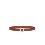 Max Mara Aereo Leather Belt in Tobacco | Belts | Coveti