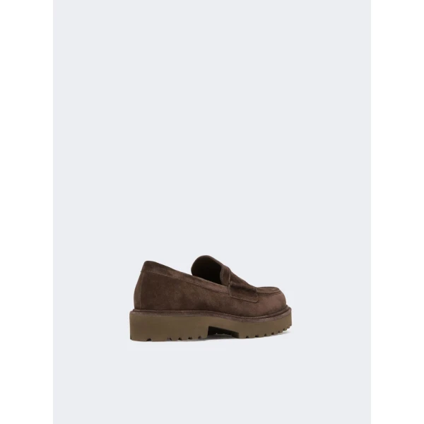 Max Mara Afelio Suede Chunky Loafers in Dark Brown | Loafers | Coveti