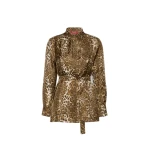 Max Mara Affari Printed Silk Twill Shirt in Brown | Shirts | Coveti