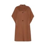 Max Mara Affari Pure Wool Long Cape in Dark Brown | Coats | Coveti