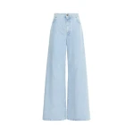 Max Mara Affari Wide-Leg Denim Jeans in Light Blue | Denim | Coveti