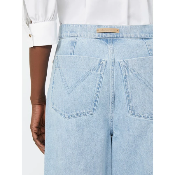 Max Mara Affari Wide-Leg Denim Jeans in Light Blue | Denim | Coveti