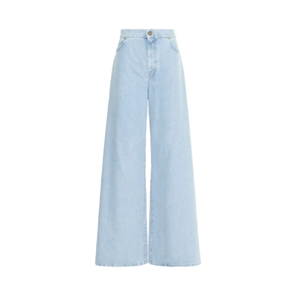Affari Wide-Leg Denim Jeans in Light Blue