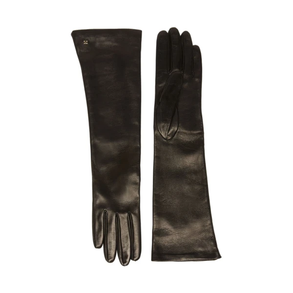 Max Mara Afidee Long Lambskin Nappa Gloves in Black | Women | Coveti