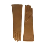 Max Mara Afidee Long Lambskin Nappa Gloves in Tobacco | Gloves | Coveti