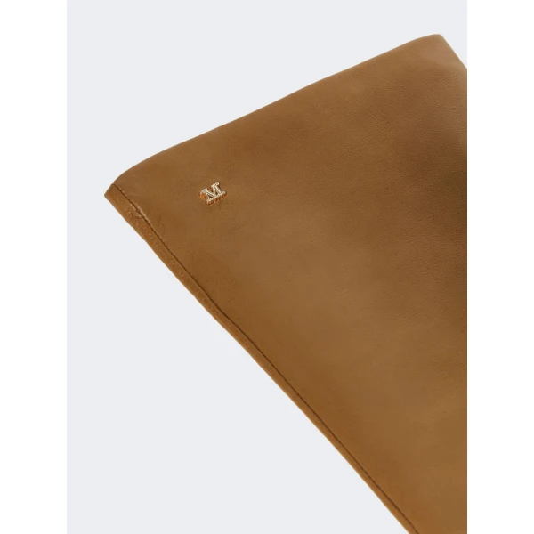 Max Mara Afidee Long Lambskin Nappa Gloves in Tobacco | Gloves | Coveti