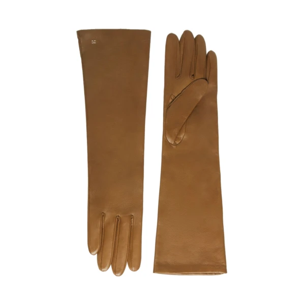 Afidee Long Lambskin Nappa Gloves in Tobacco