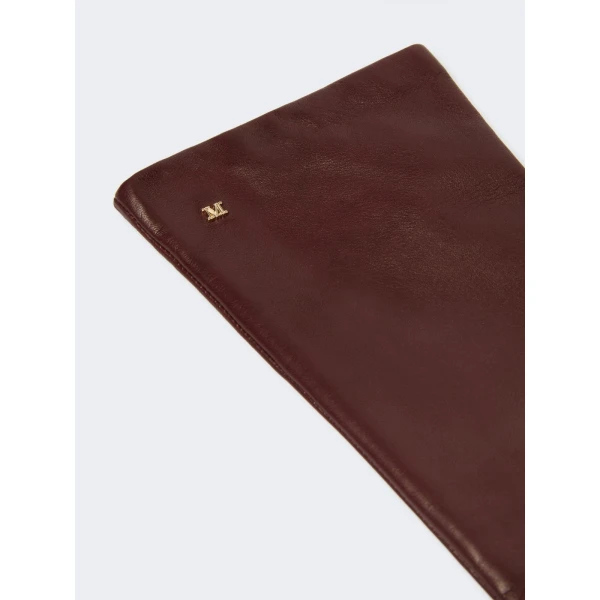 Max Mara Afidee Long Nappa Leather Gloves in Bordeaux | Gloves | Coveti
