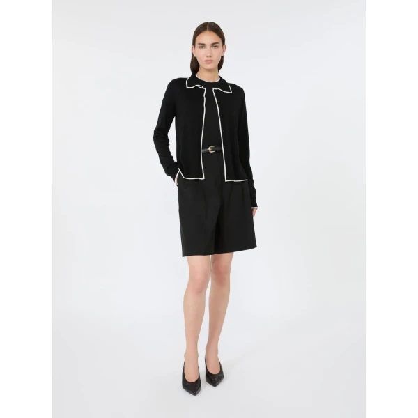 Max Mara Agenda Wool and Silk Sweater in Black and White | Sweaters | Coveti
