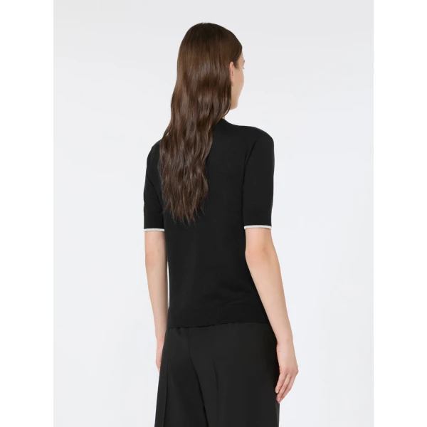 Max Mara Agenda Wool and Silk Sweater in Black and White | Sweaters | Coveti