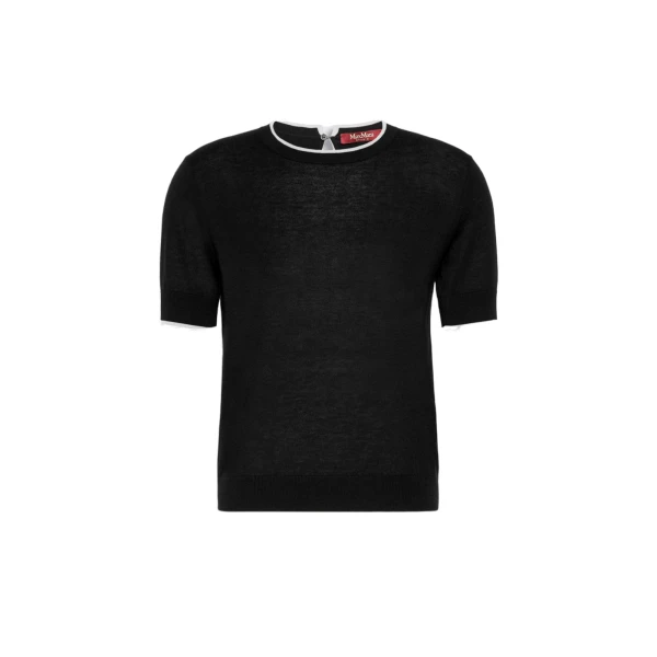 Max Mara Agenda Wool and Silk Sweater in Black and White | Sweaters | Coveti