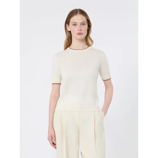 Max Mara Agenda Wool and Silk Sweater in White | Sweaters | Coveti