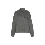 Max Mara Agiate Jersey Shirt Jacket in Light Grey | Blazers | Coveti