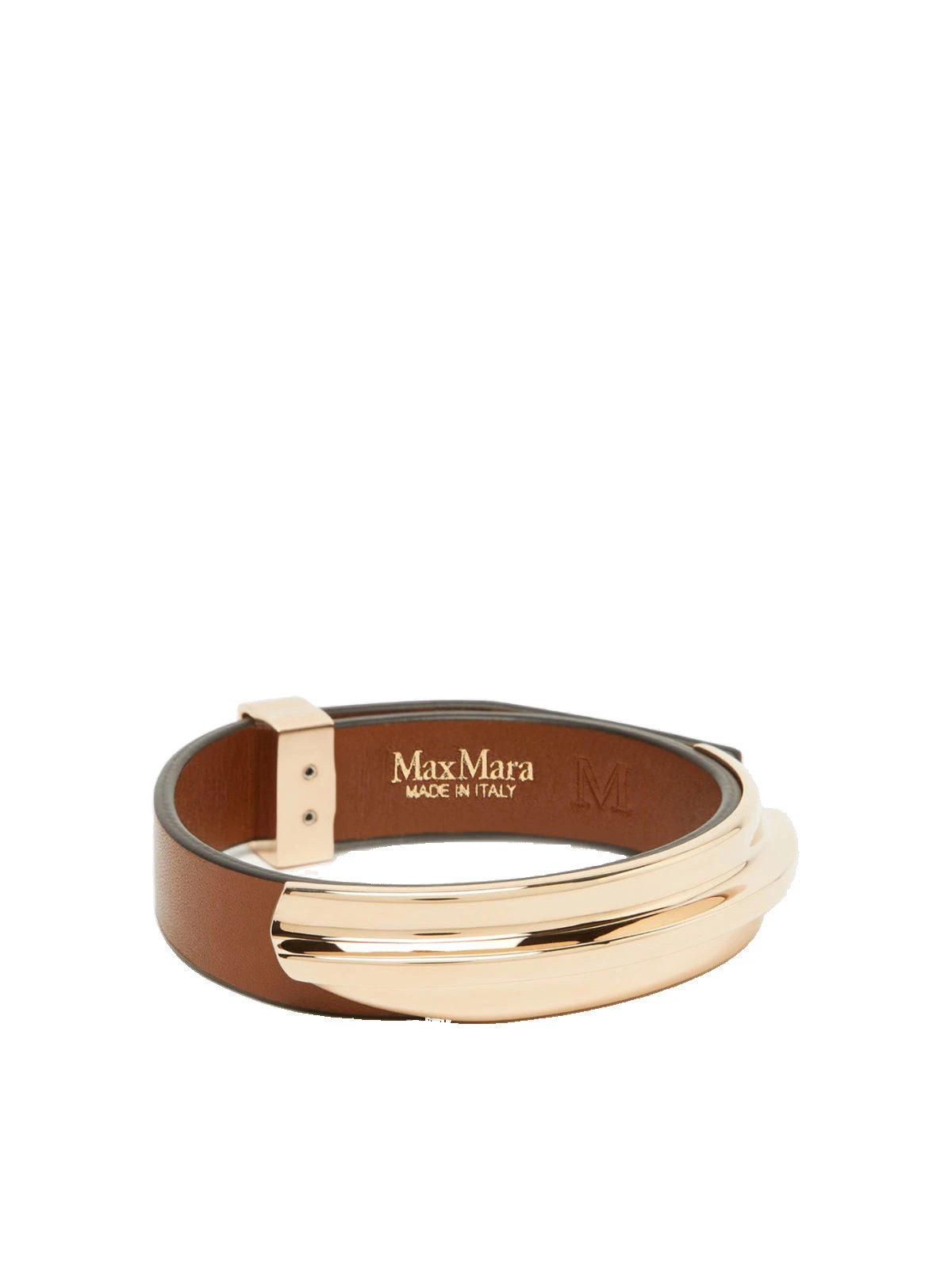 Max Mara Agiate Leather and Metal Bracelet in Brown Max Mara Agiate Leather and Metal Bracelet in Brown | Bracelets | Coveti