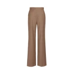 Max Mara Agile Straight Wool Flannel Trousers in Camel | Tailored pants | Coveti