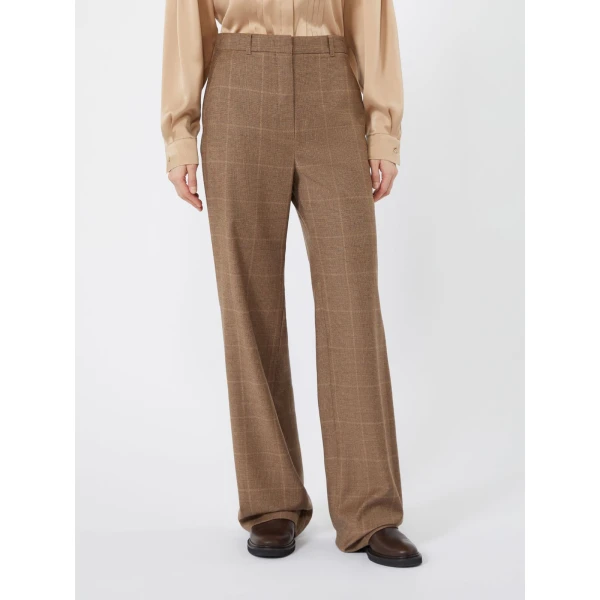 Max Mara Agile Straight Wool Flannel Trousers in Camel | Tailored pants | Coveti