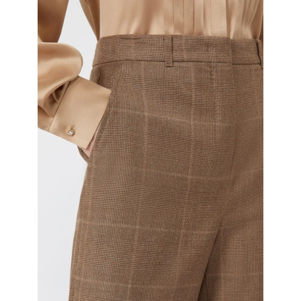 Max Mara Agile Straight Wool Flannel Trousers in Camel | Tailored pants | Coveti