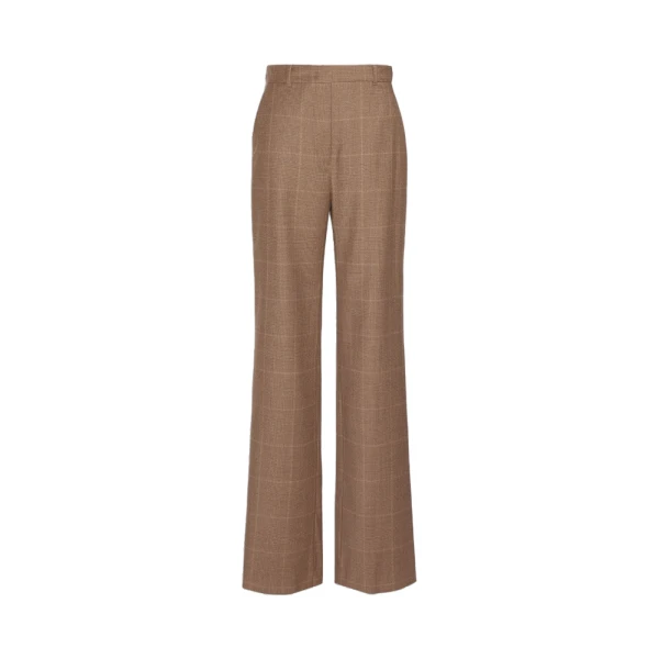 Max Mara Agile Straight Wool Flannel Trousers in Camel | Tailored pants | Coveti