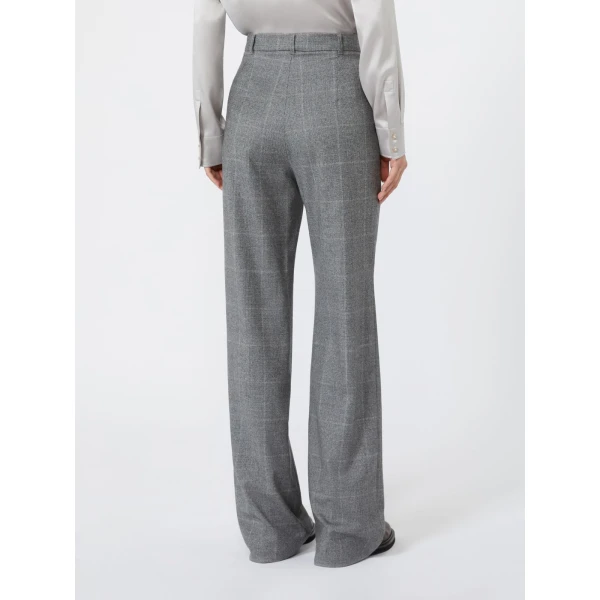 Max Mara Agile Straight Wool Flannel Trousers in Dark Grey | Tailored pants | Coveti