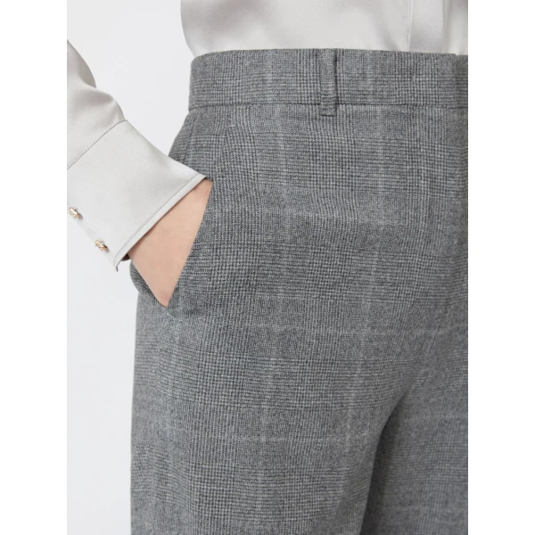Max Mara Agile Straight Wool Flannel Trousers in Dark Grey | Tailored pants | Coveti
