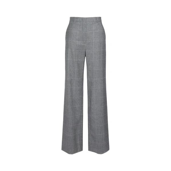 Max Mara Agile Straight Wool Flannel Trousers in Dark Grey | Tailored pants | Coveti