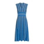 Max Mara Agreste Sleeveless Viscose Knit Dress in Ocean Blue | Maxi Dresses | Coveti