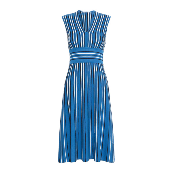 Max Mara Agreste Sleeveless Viscose Knit Dress in Ocean Blue | Maxi Dresses | Coveti