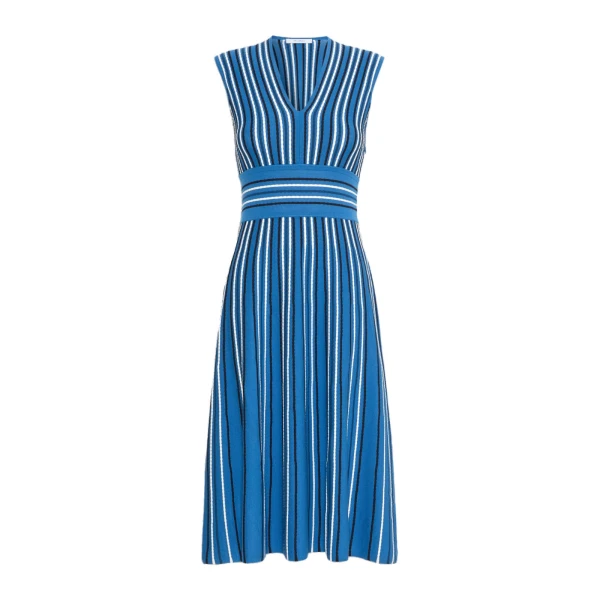 Agreste Sleeveless Viscose Knit Dress in Ocean Blue